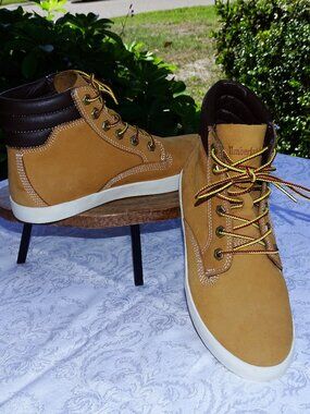 Women's TIMBERLAND A1KLZ  Tan Nubuck Dausette Sneaker Boots Gently Worn Size 8